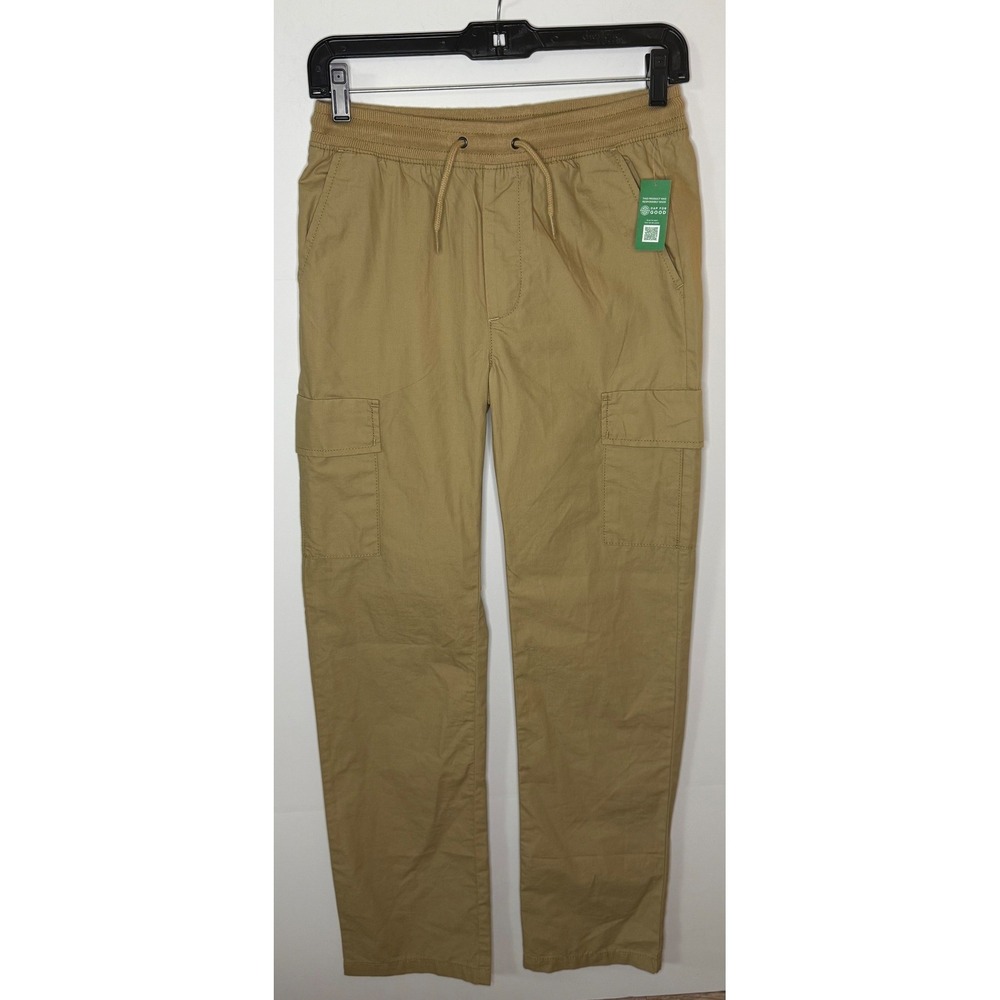 Gap‎ For Good Kids Khaki Cargo Pants Elastic Waist Drawstring XXL 14-16 New